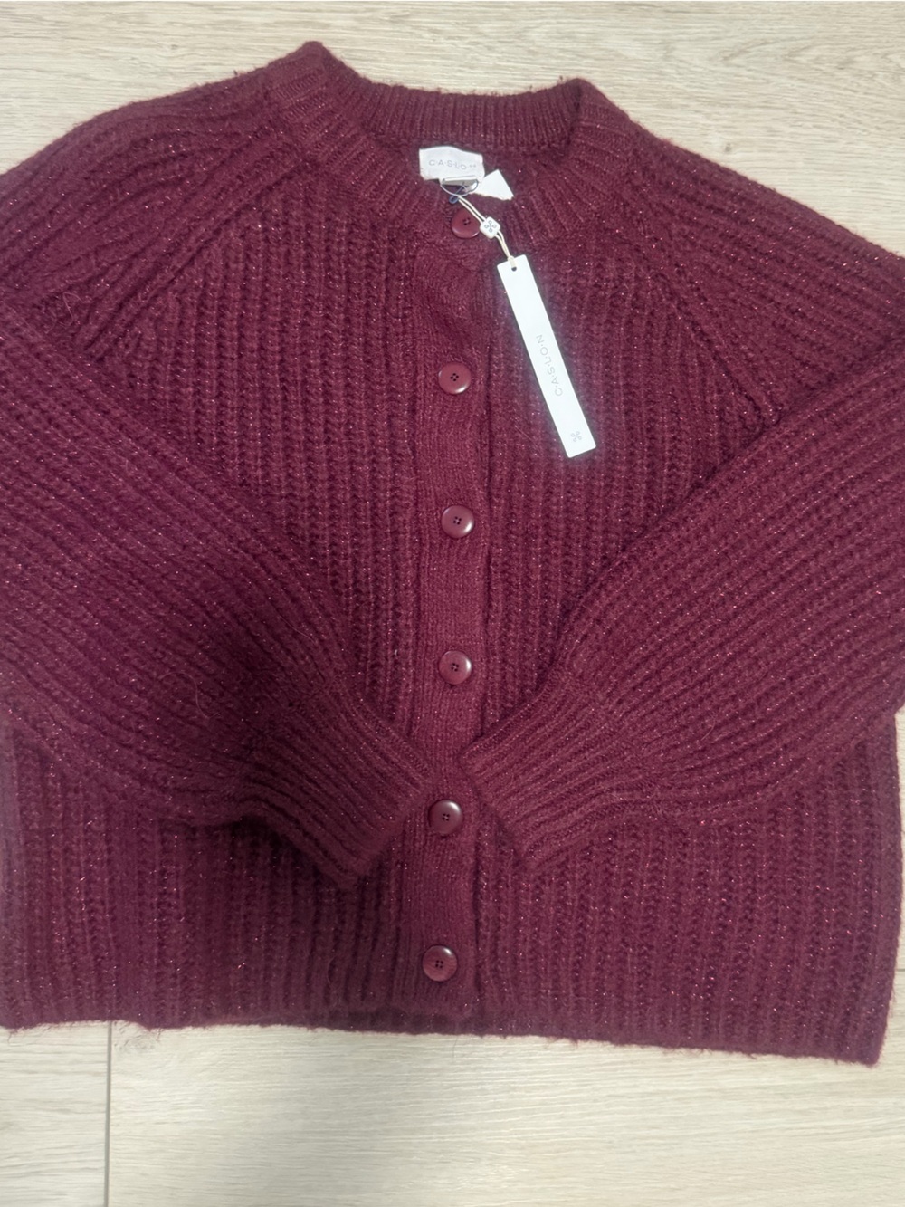 Cozy Ribbed Button-Front Cardigan Sweater - Burgundy